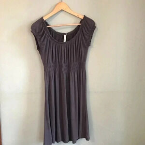 CristinaLove off the shoulder grey viscose dress